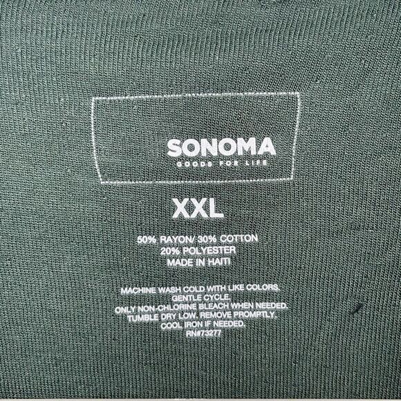 Sonoma Goods For Life Mens Crew Neck Pullover Long Sleeve T-Shirt Sage Green 2XL - Picture 5 of 5